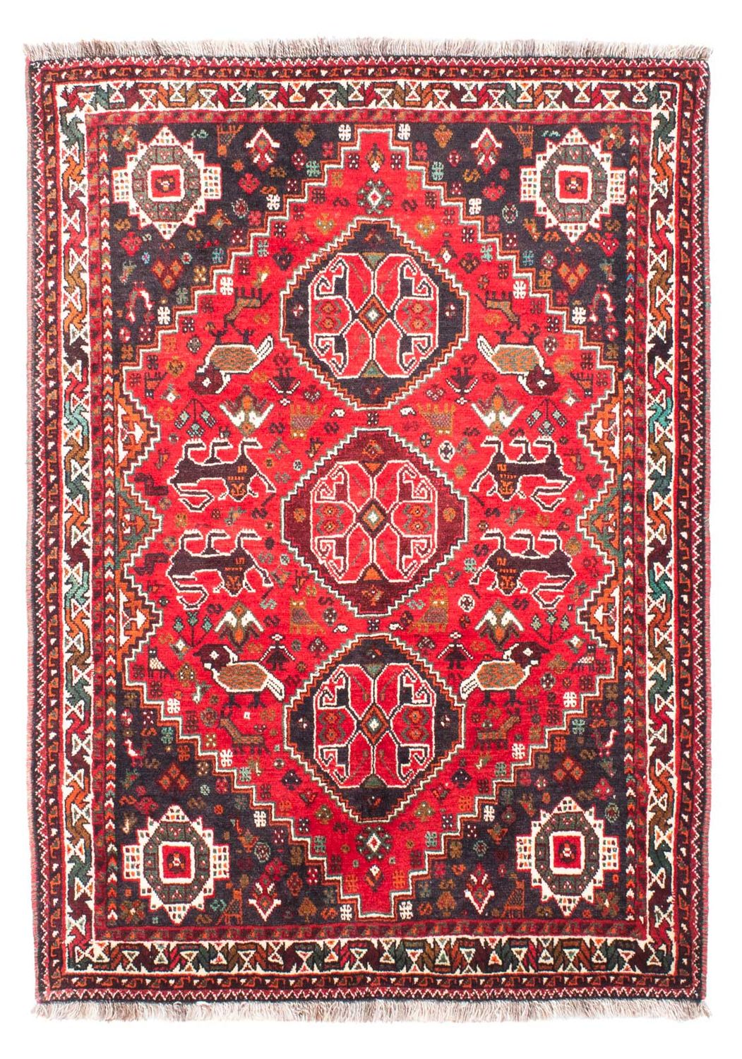 Alfombra persa - Nómada - 154 x 104 cm - rojo oscuro