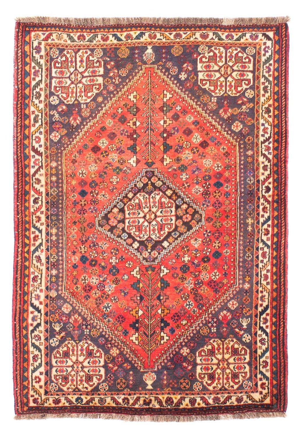 Alfombra persa - Nómada - 167 x 128 cm - rojo oscuro