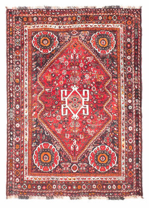 Alfombra persa - Nómada - 149 x 111 cm - rojo oscuro