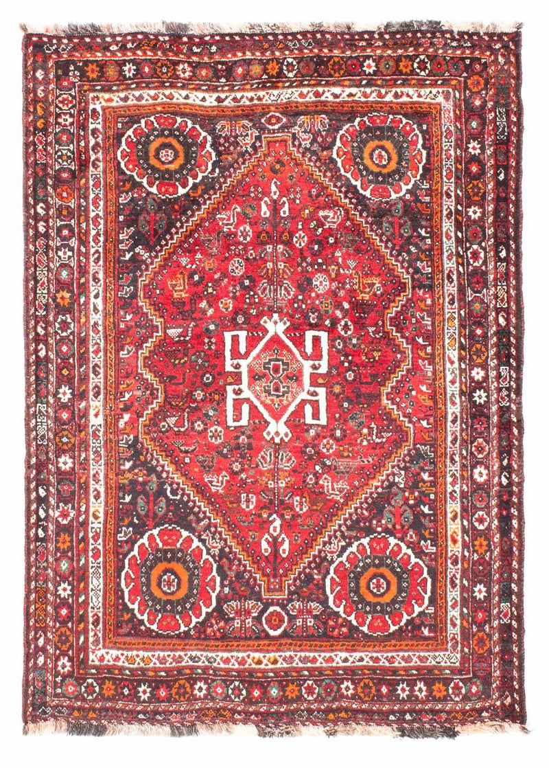 Alfombra persa - Nómada - 149 x 111 cm - rojo oscuro