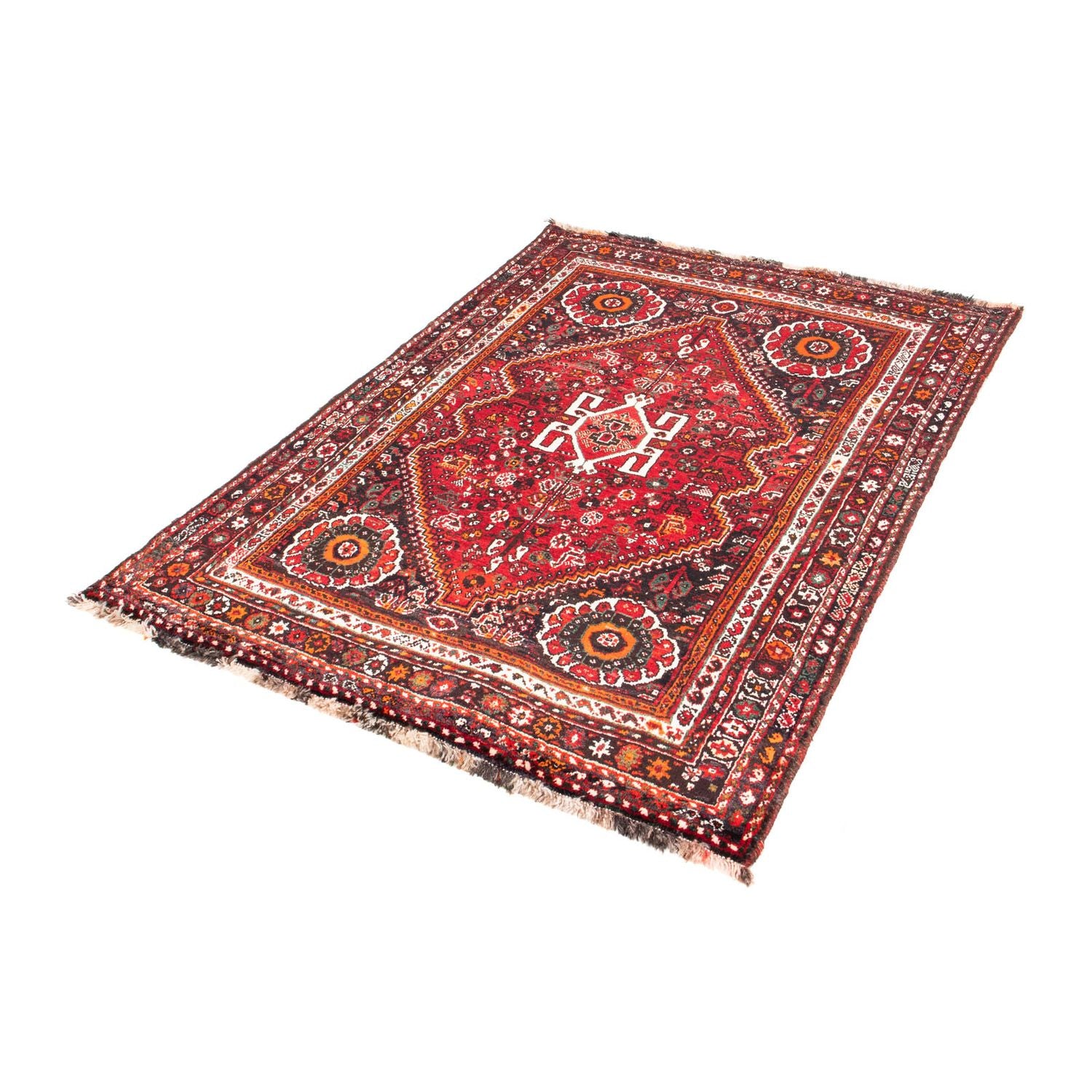 Alfombra persa - Nómada - 149 x 111 cm - rojo oscuro
