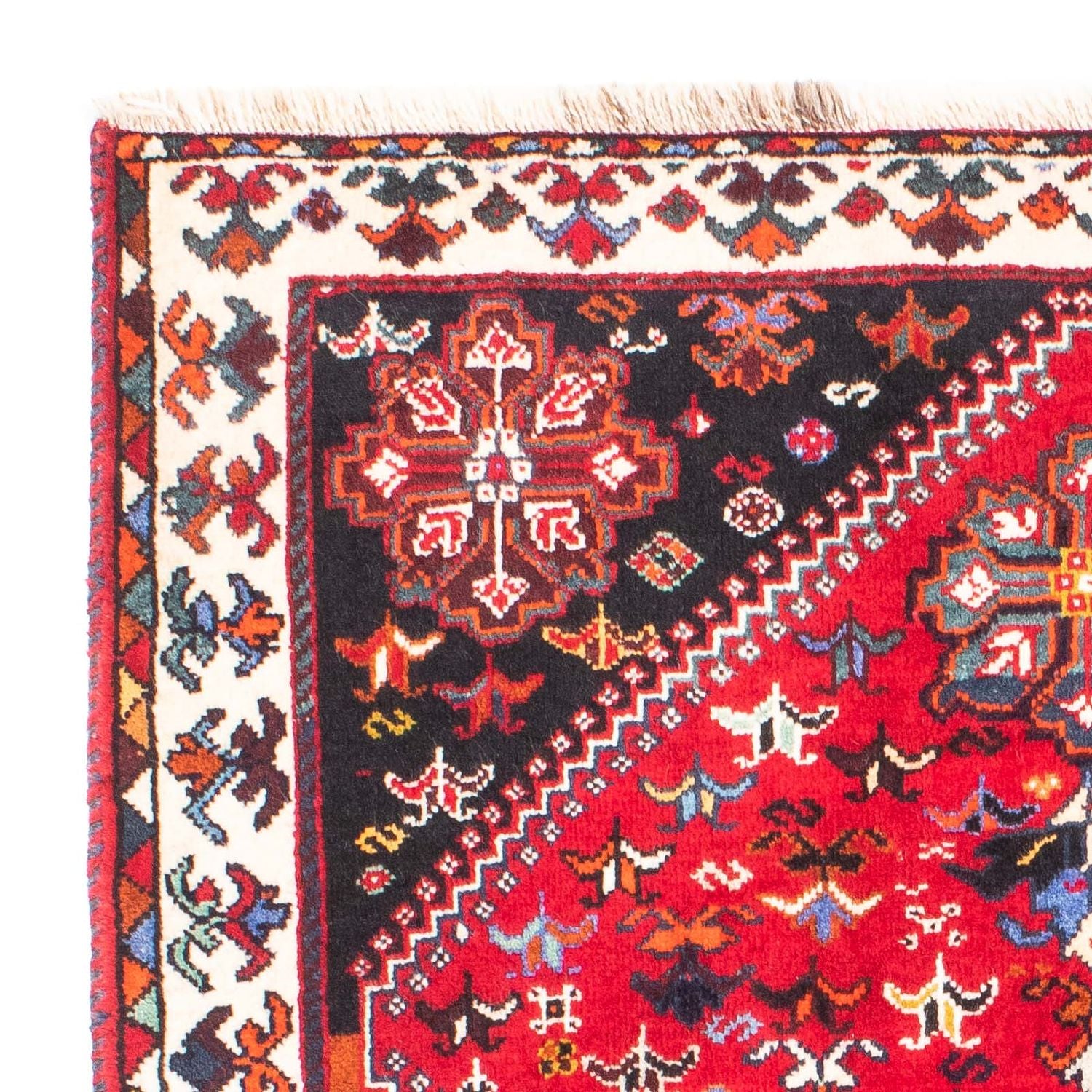 Alfombra persa - Nómada - 155 x 118 cm - rojo oscuro