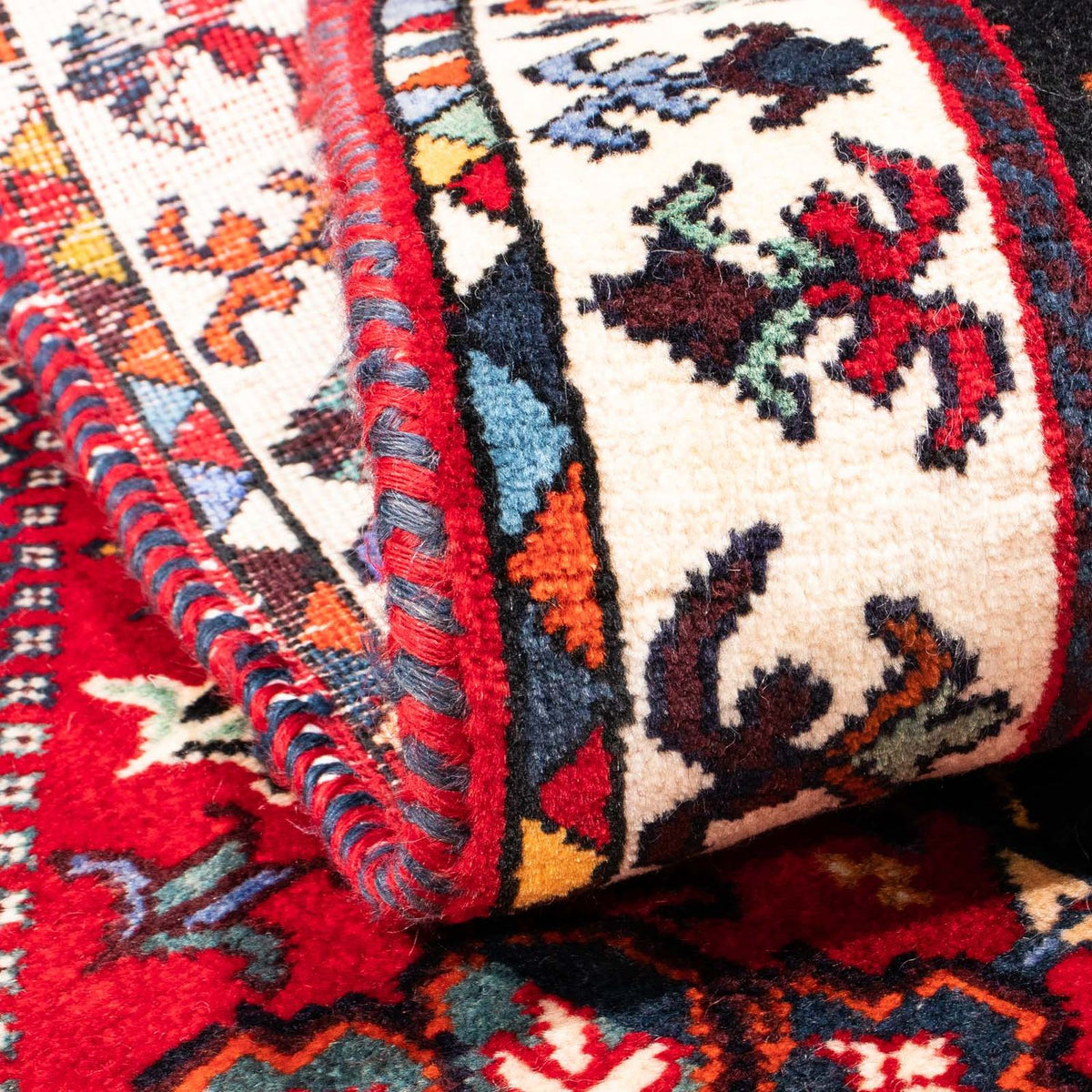 Alfombra persa - Nómada - 155 x 118 cm - rojo oscuro