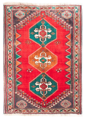 Alfombra persa - Nómada - 160 x 110 cm - rojo oscuro