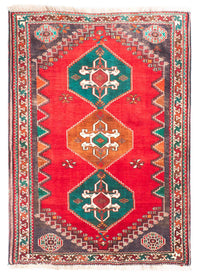 Alfombra persa - Nómada - 160 x 110 cm - rojo oscuro