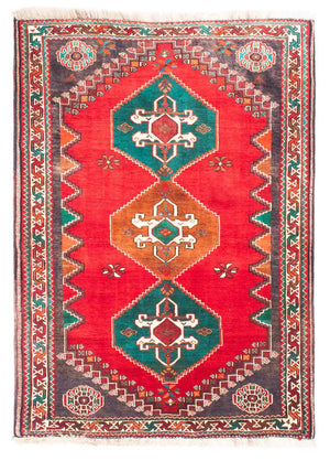 Alfombra persa - Nómada - 160 x 110 cm - rojo oscuro