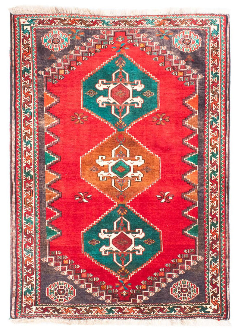 Alfombra persa - Nómada - 160 x 110 cm - rojo oscuro