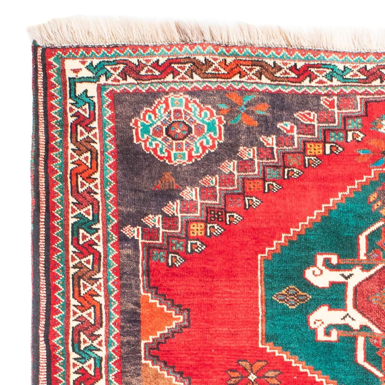 Alfombra persa - Nómada - 160 x 110 cm - rojo oscuro