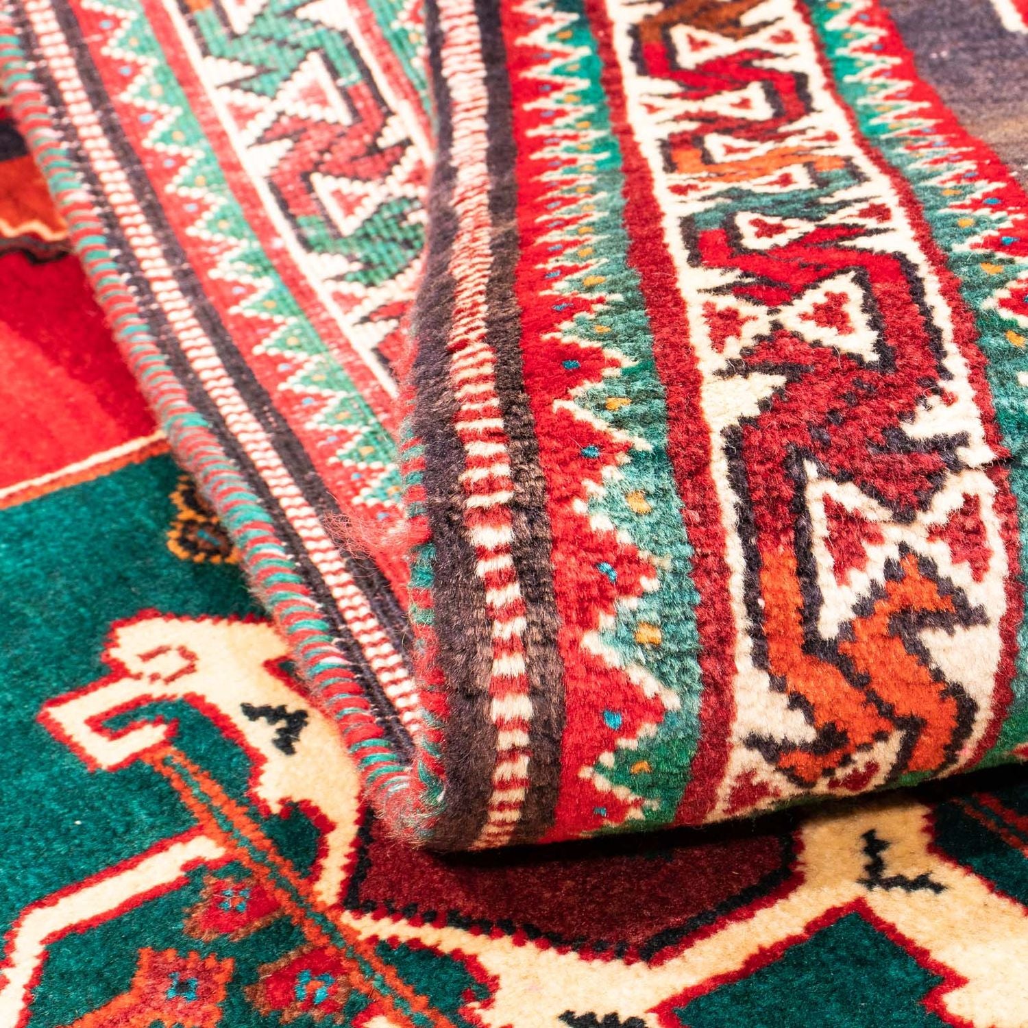 Alfombra persa - Nómada - 160 x 110 cm - rojo oscuro