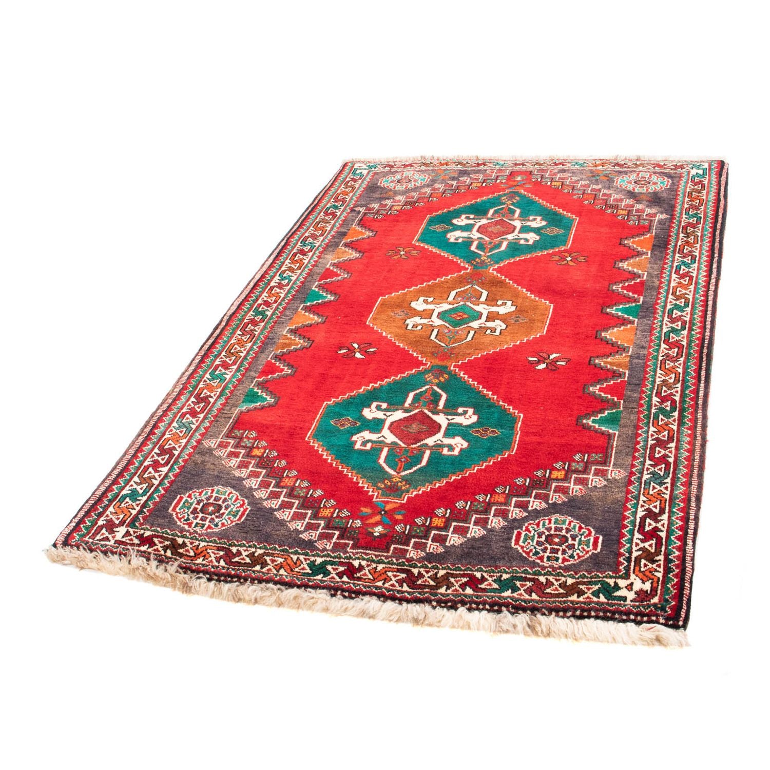 Alfombra persa - Nómada - 160 x 110 cm - rojo oscuro