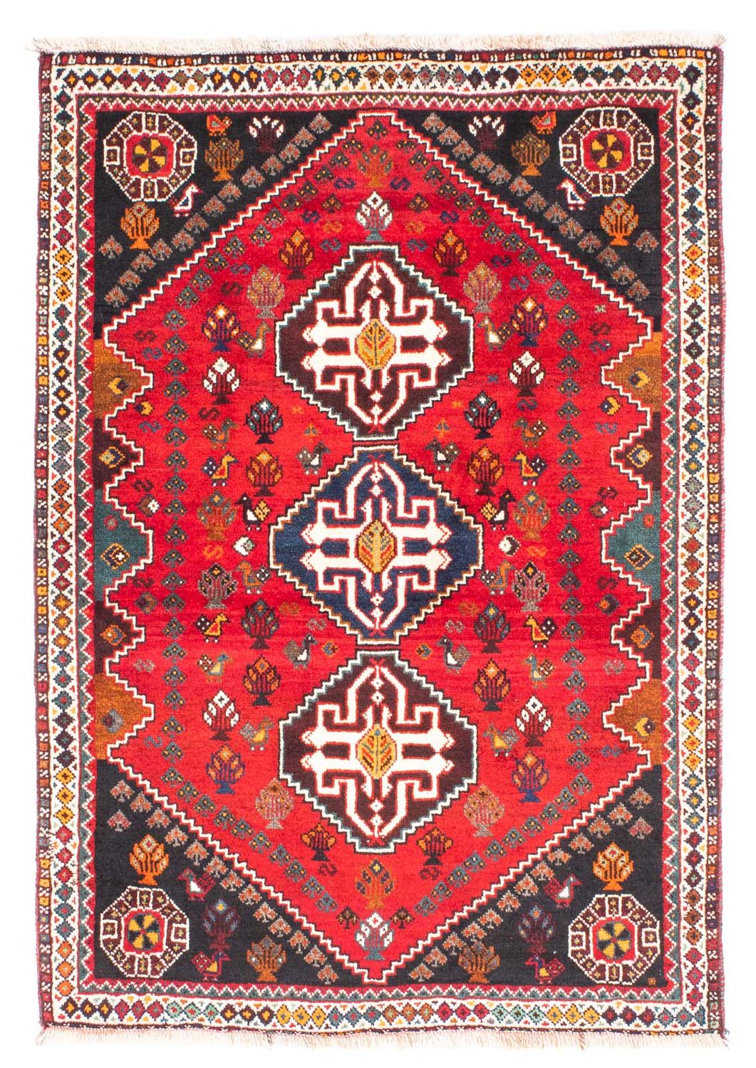 Alfombra persa - Nómada - 151 x 106 cm - rojo oscuro