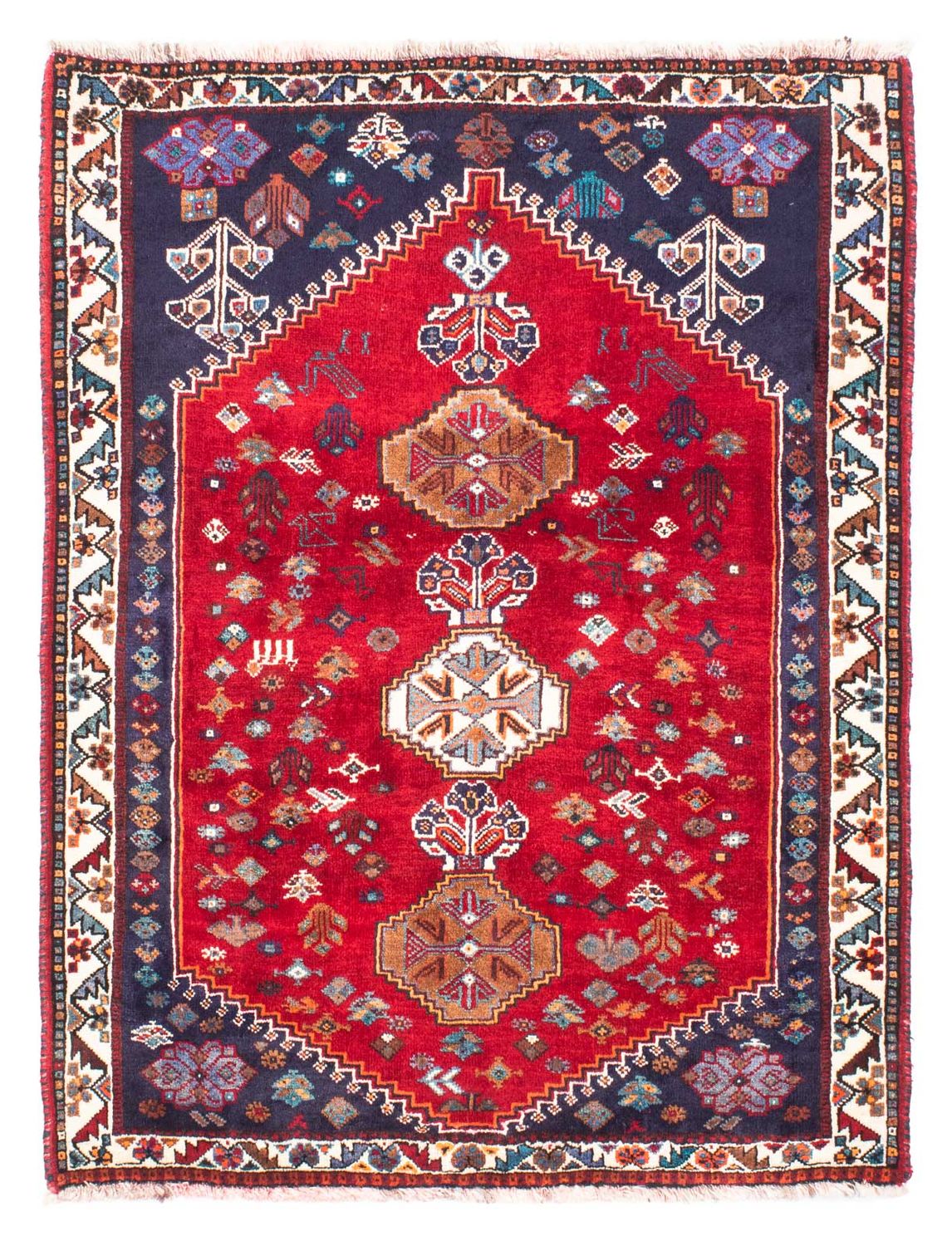 Alfombra persa - Nómada - 157 x 119 cm - rojo oscuro