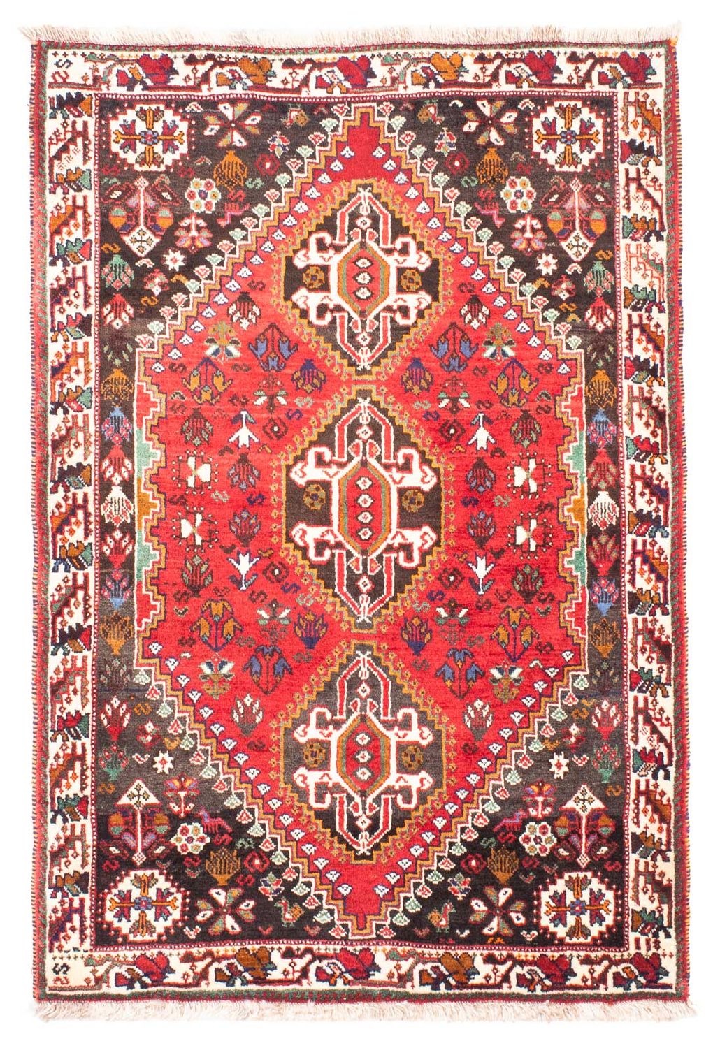 Alfombra persa - Nómada - 162 x 114 cm - rojo oscuro
