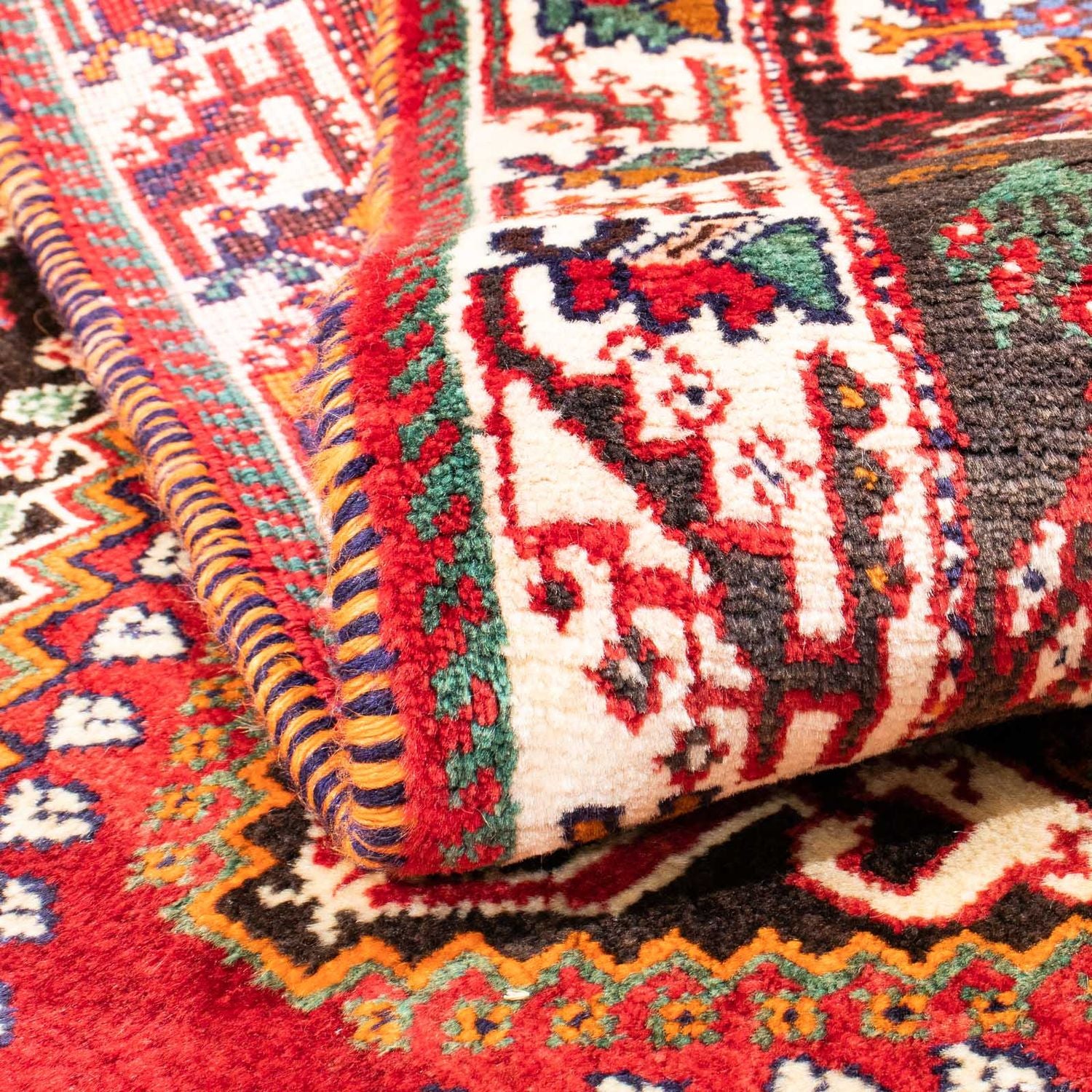 Alfombra persa - Nómada - 162 x 114 cm - rojo oscuro