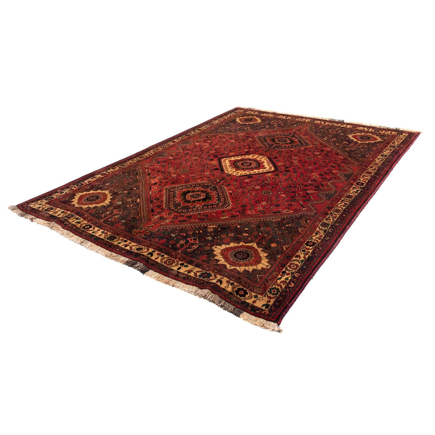 Alfombra persa - Nómada - 273 x 203 cm - rojo oscuro