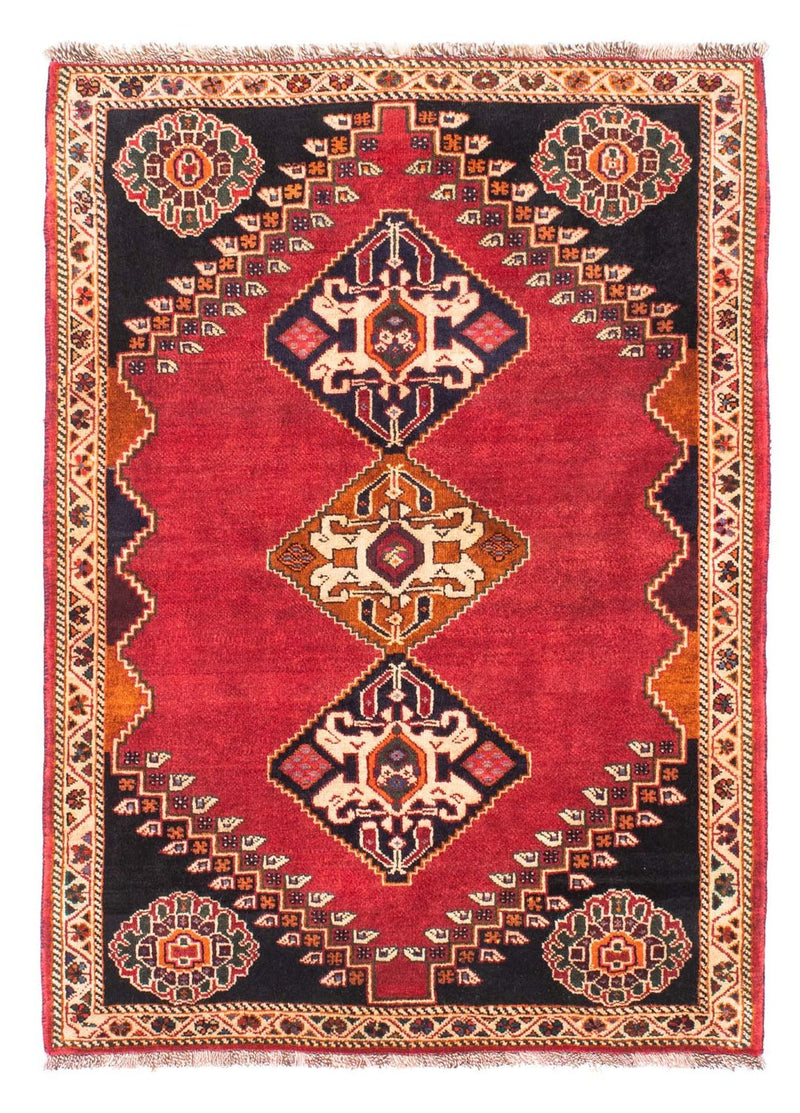 Alfombra persa - Nómada - 155 x 110 cm - rojo oscuro