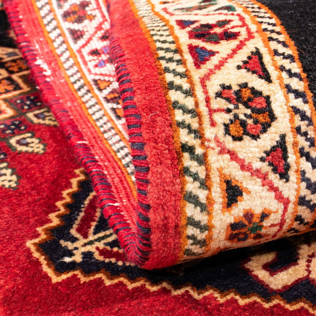 Alfombra persa - Nómada - 155 x 110 cm - rojo oscuro