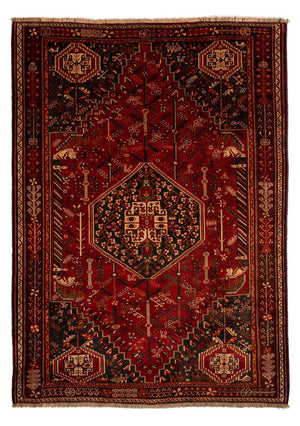 Alfombra persa - Nómada - 305 x 214 cm - rojo oscuro