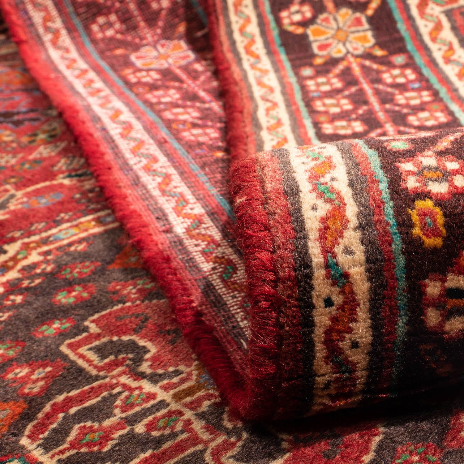 Alfombra persa - Nómada - 280 x 177 cm - rojo oscuro