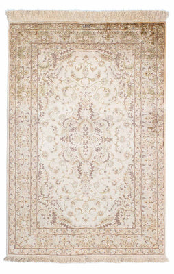 Alfombra persa - Ghom - 147 x 99 cm - beige