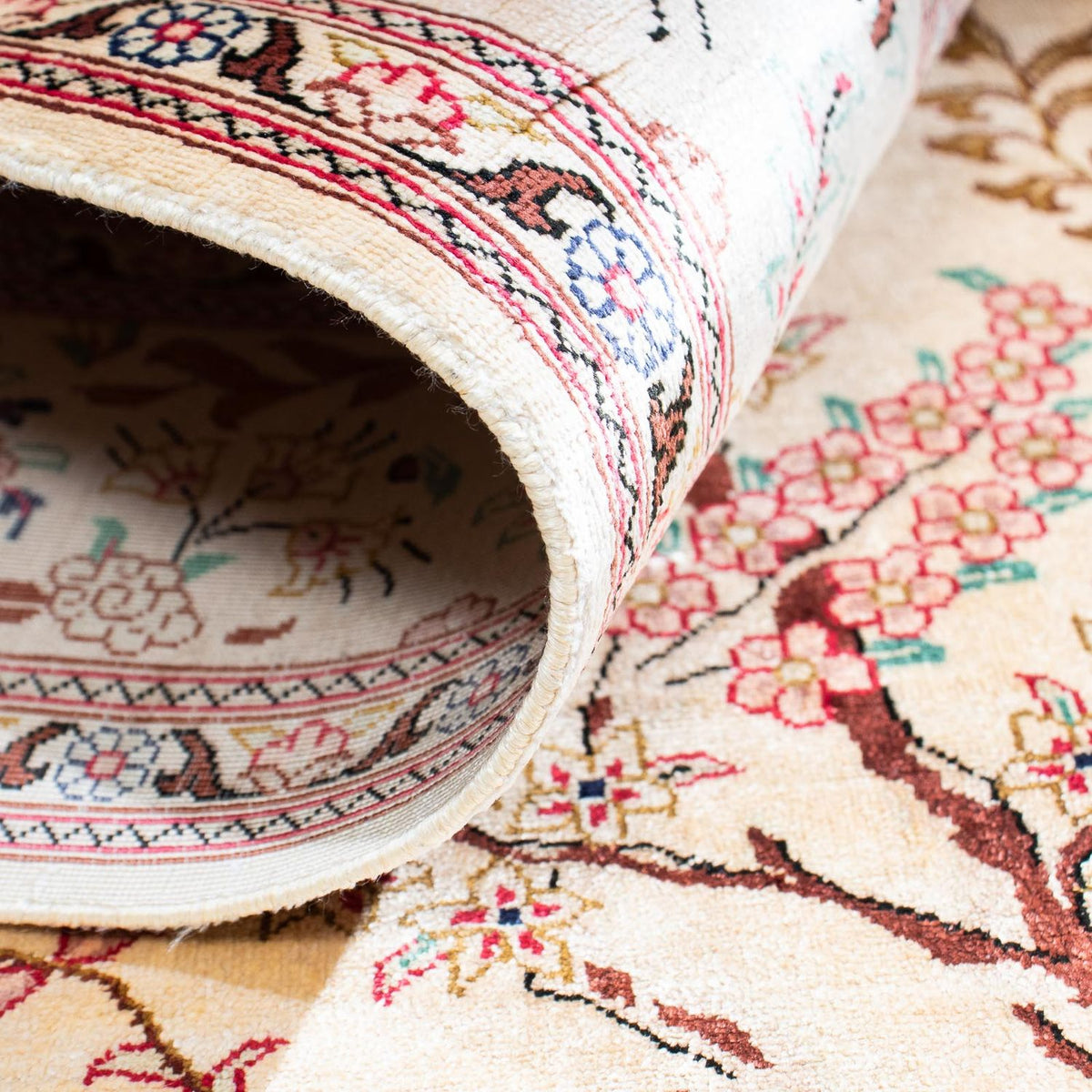 Alfombra persa - Ghom - 146 x 104 cm - beige