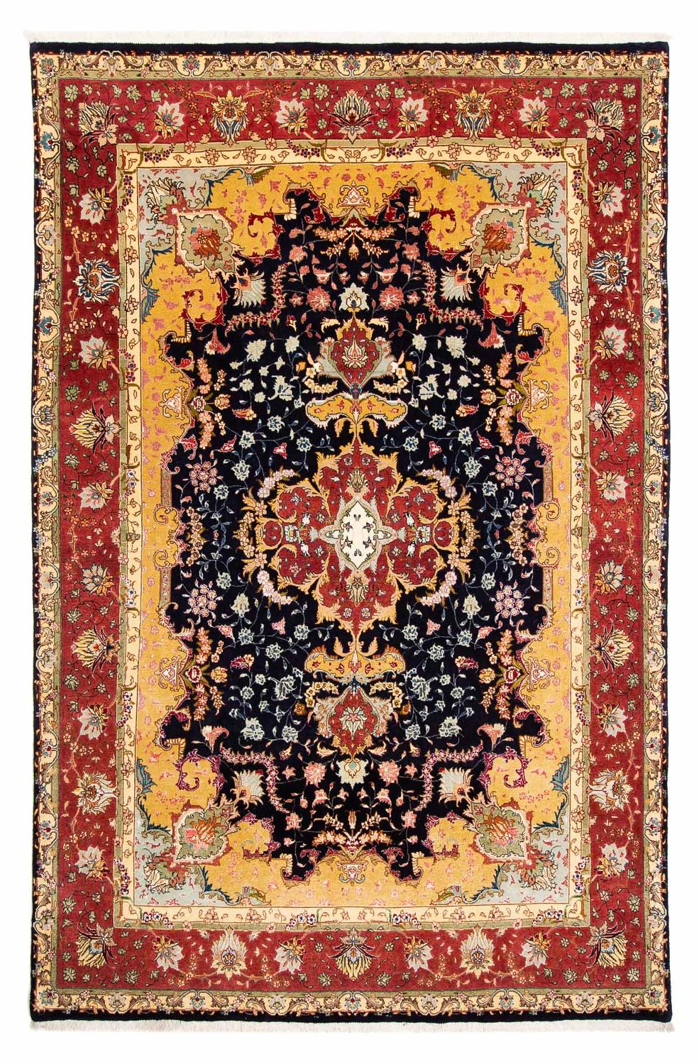 Alfombra Persa - Tabriz - Real - 288 x 190 cm - azul oscuro