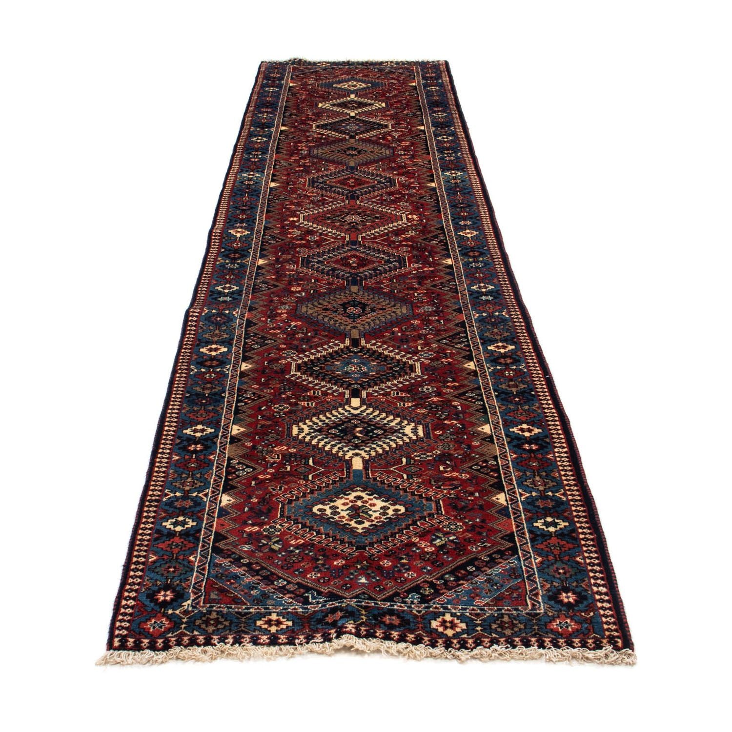 Alfombra de pasillo Alfombra persa - Nómada - 368 x 80 cm - rojo oscuro