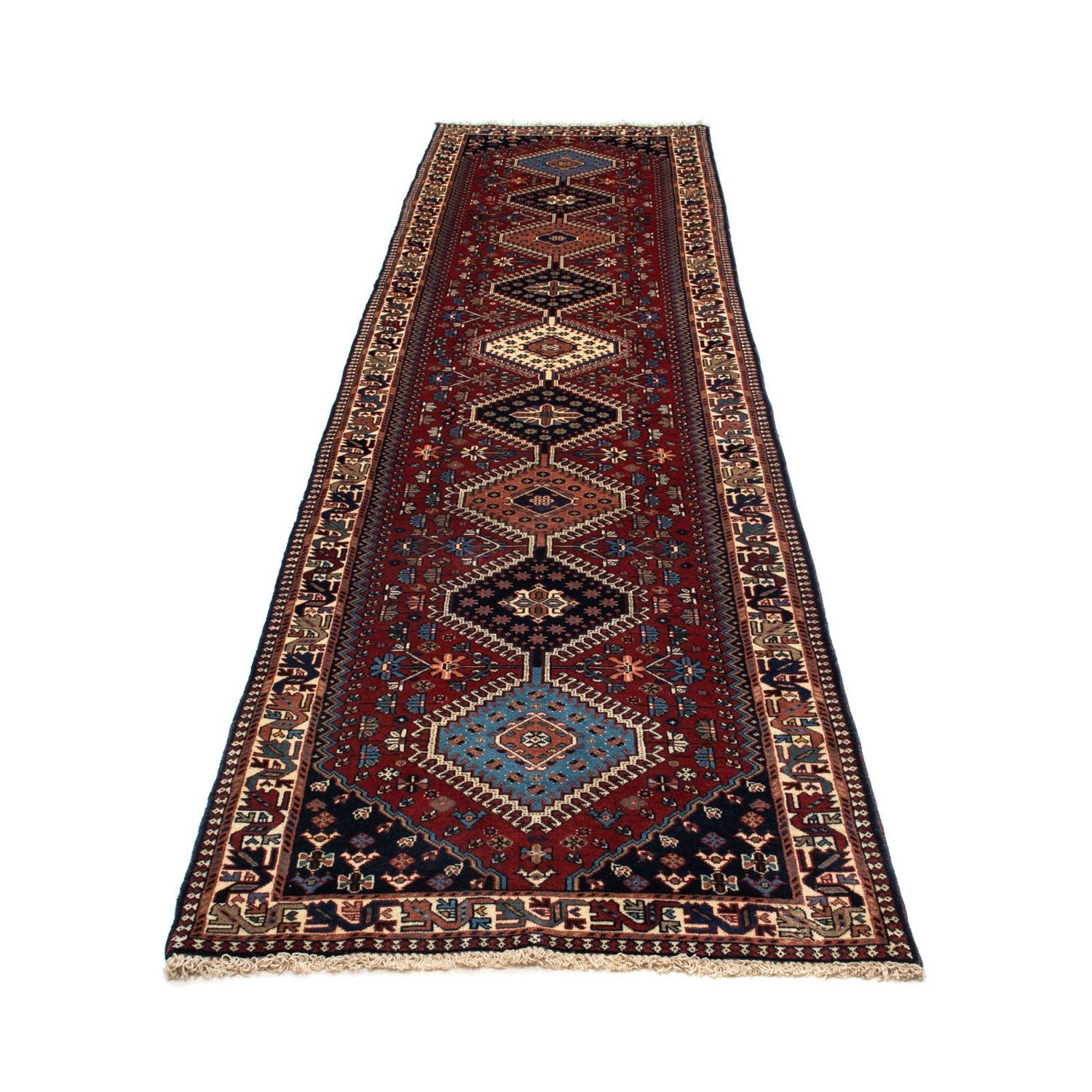 Alfombra de pasillo Alfombra persa - Nómada - 373 x 80 cm - rojo oscuro