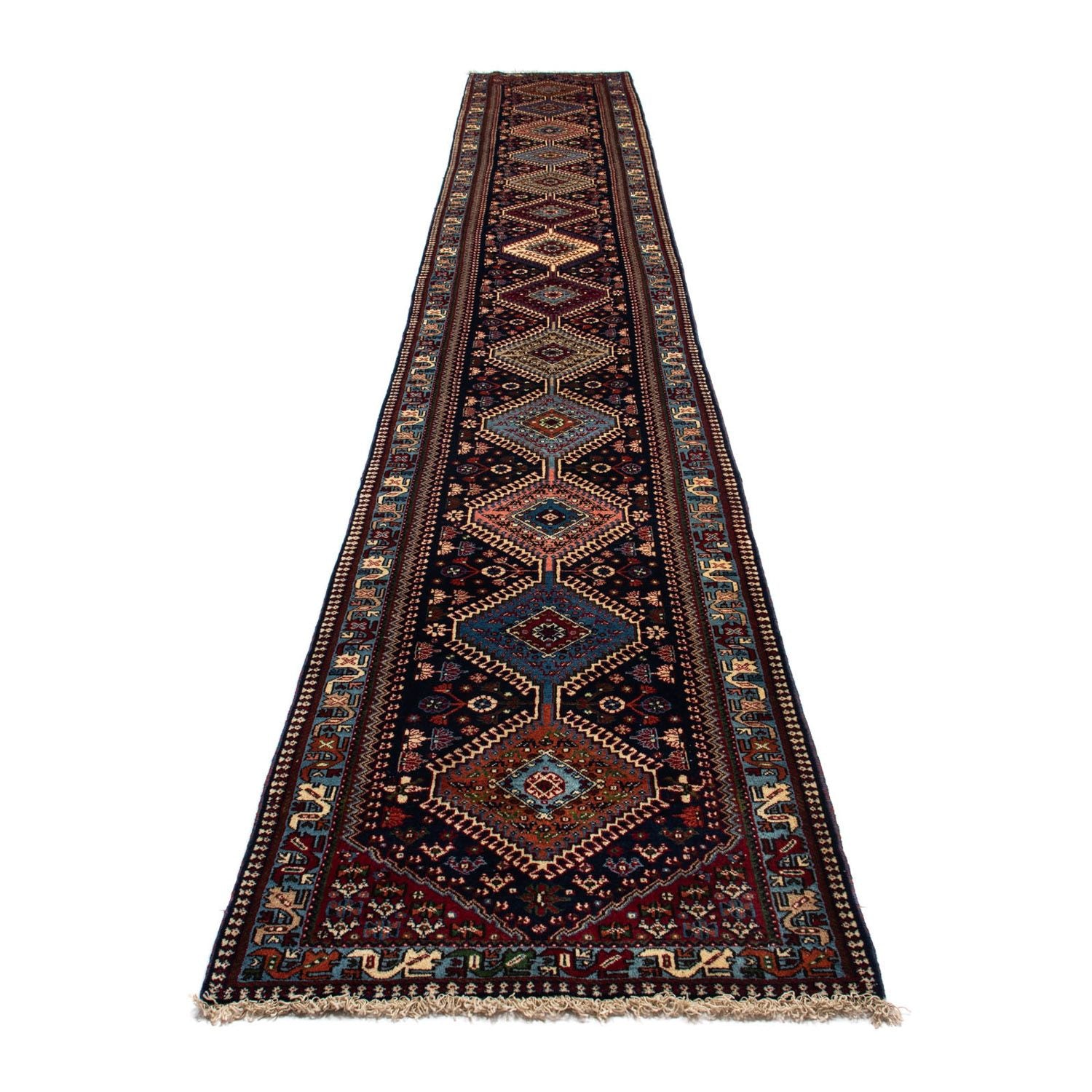 Alfombra de pasillo Alfombra persa - Nómada - 580 x 83 cm - azul oscuro