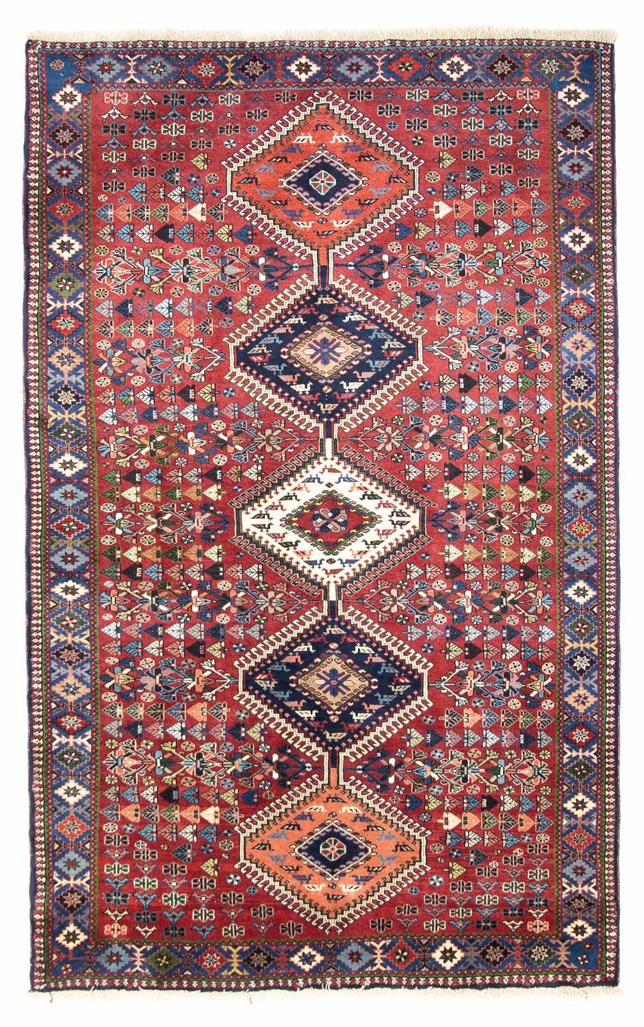 Alfombra persa - Nómada - 217 x 130 cm - rojo oscuro