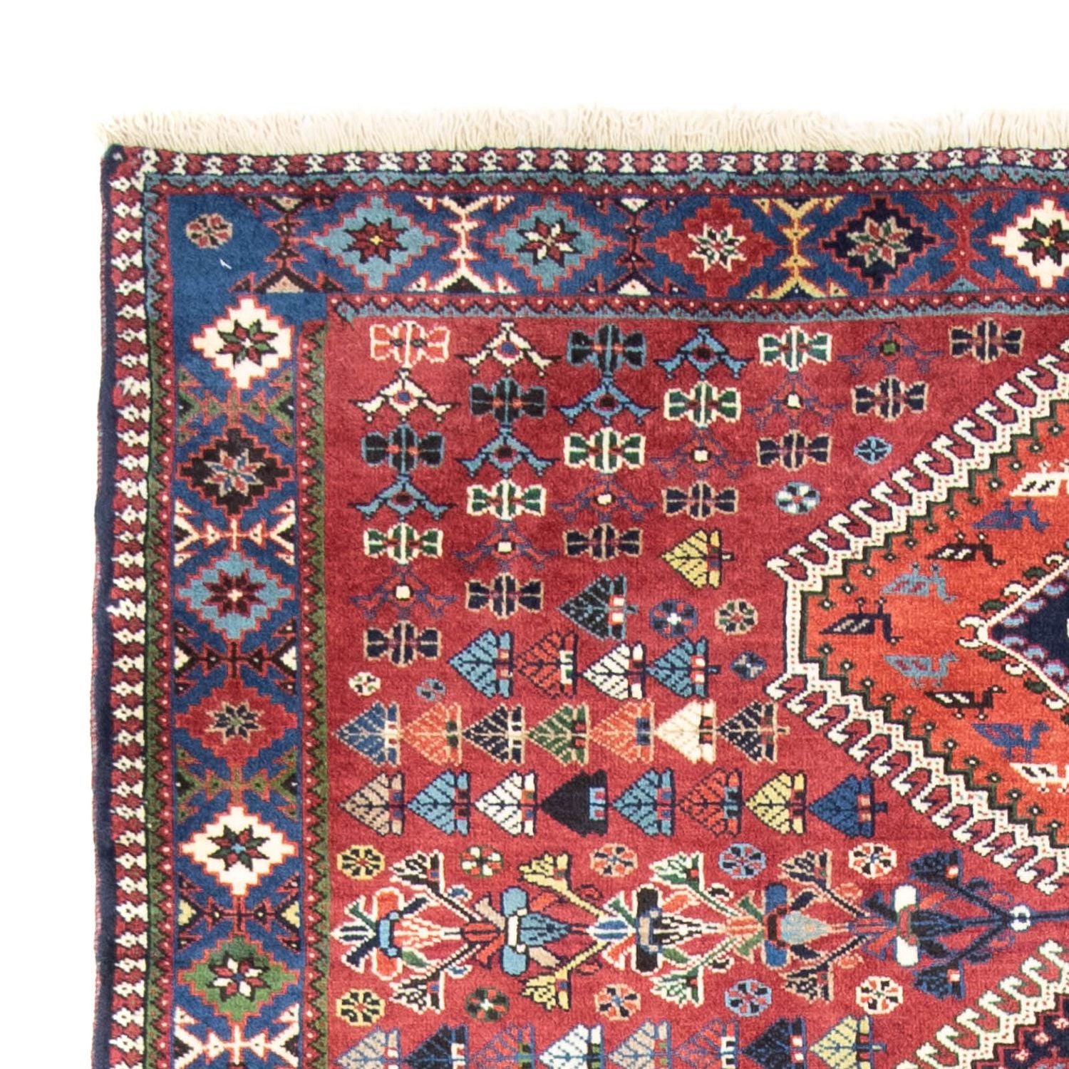 Alfombra persa - Nómada - 217 x 130 cm - rojo oscuro