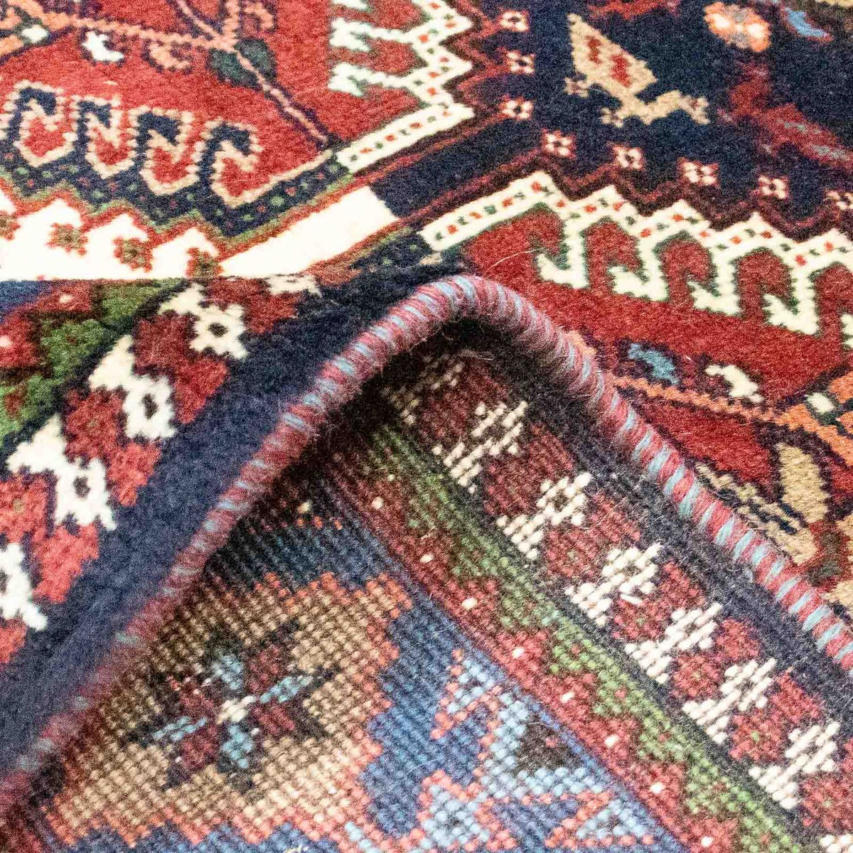 Alfombra persa - Nómada - 217 x 130 cm - rojo oscuro