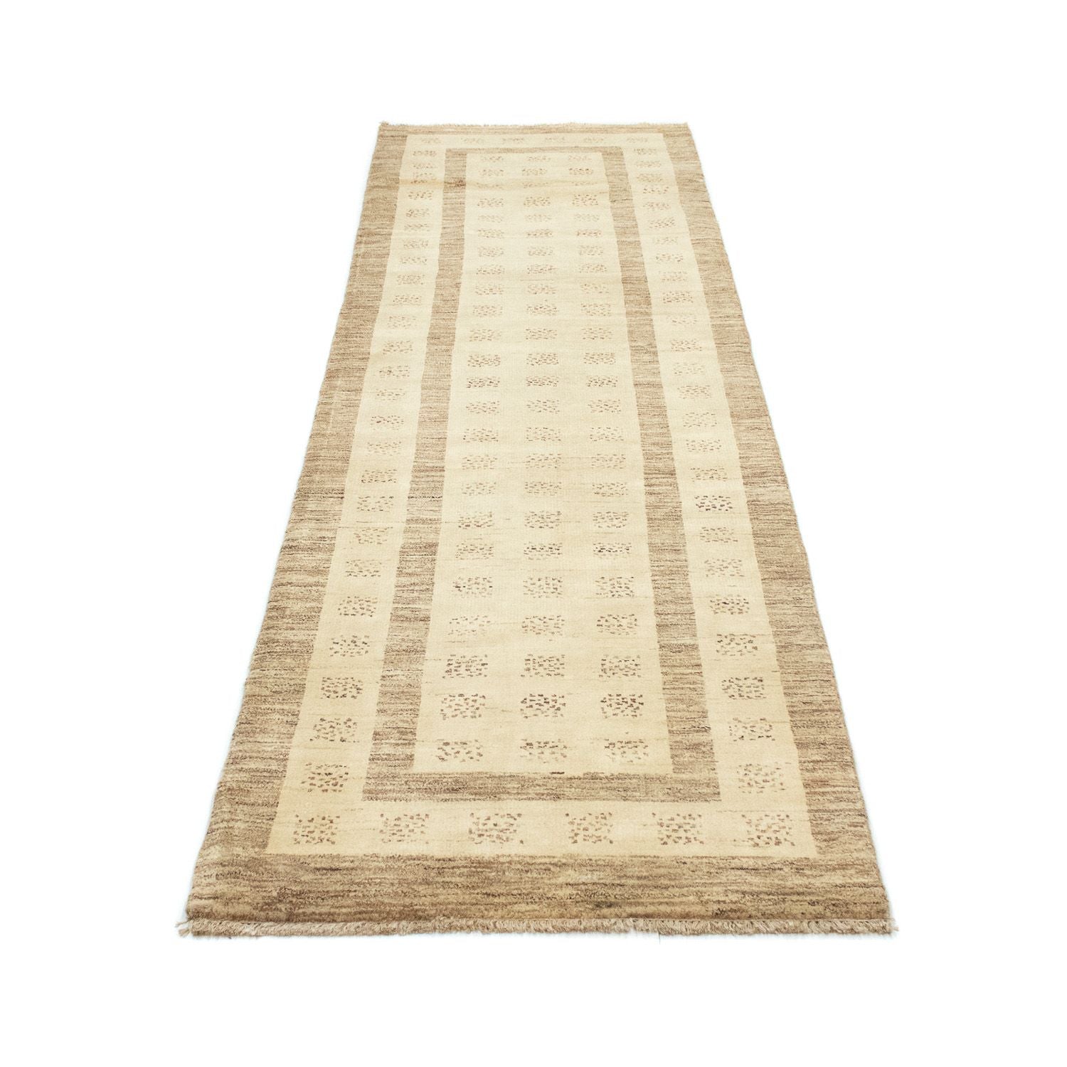 Alfombra de pasillo Alfombra Gabbeh - Indus - 295 x 79 cm - beige