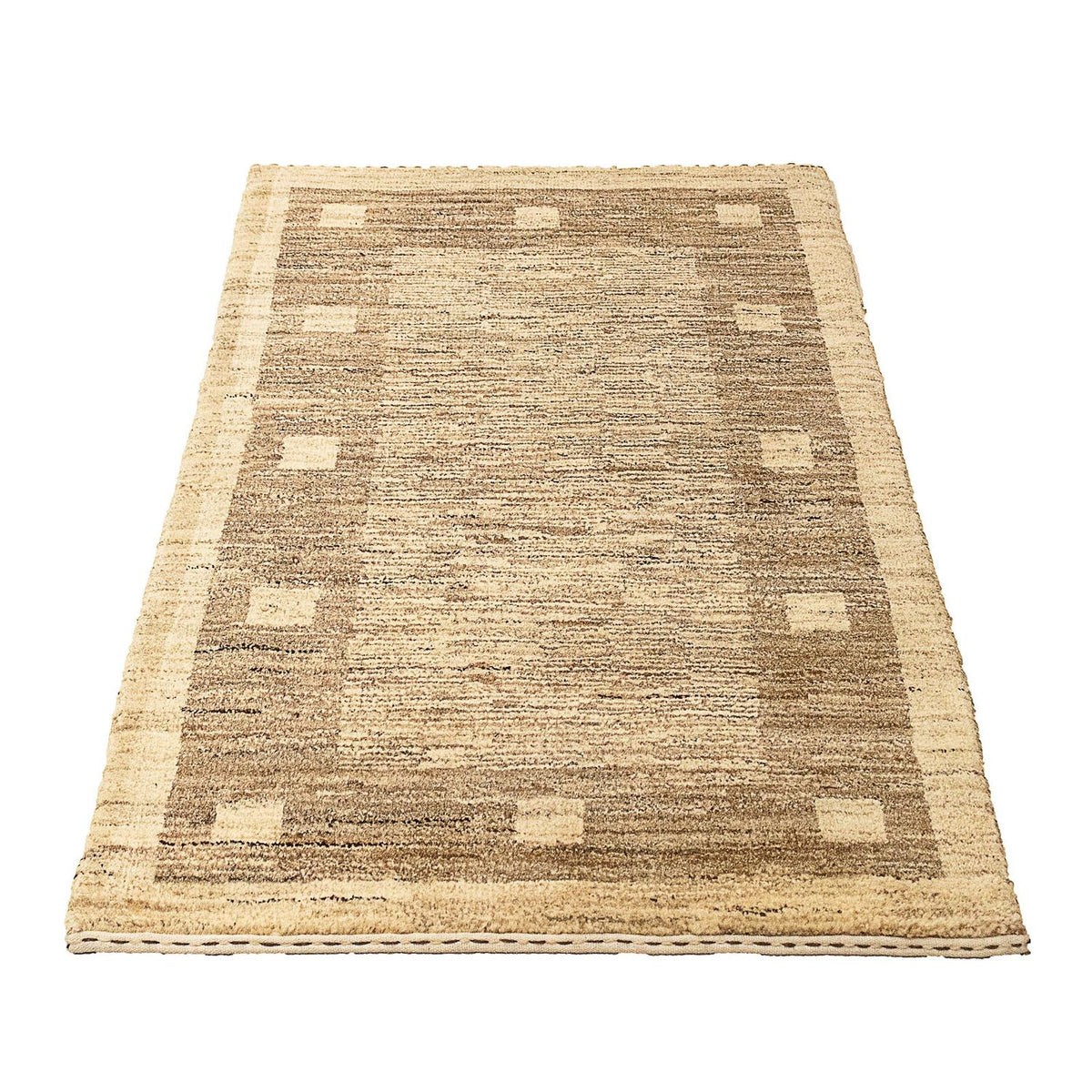 Alfombra Gabbeh - Indus - 126 x 77 cm - marrón claro