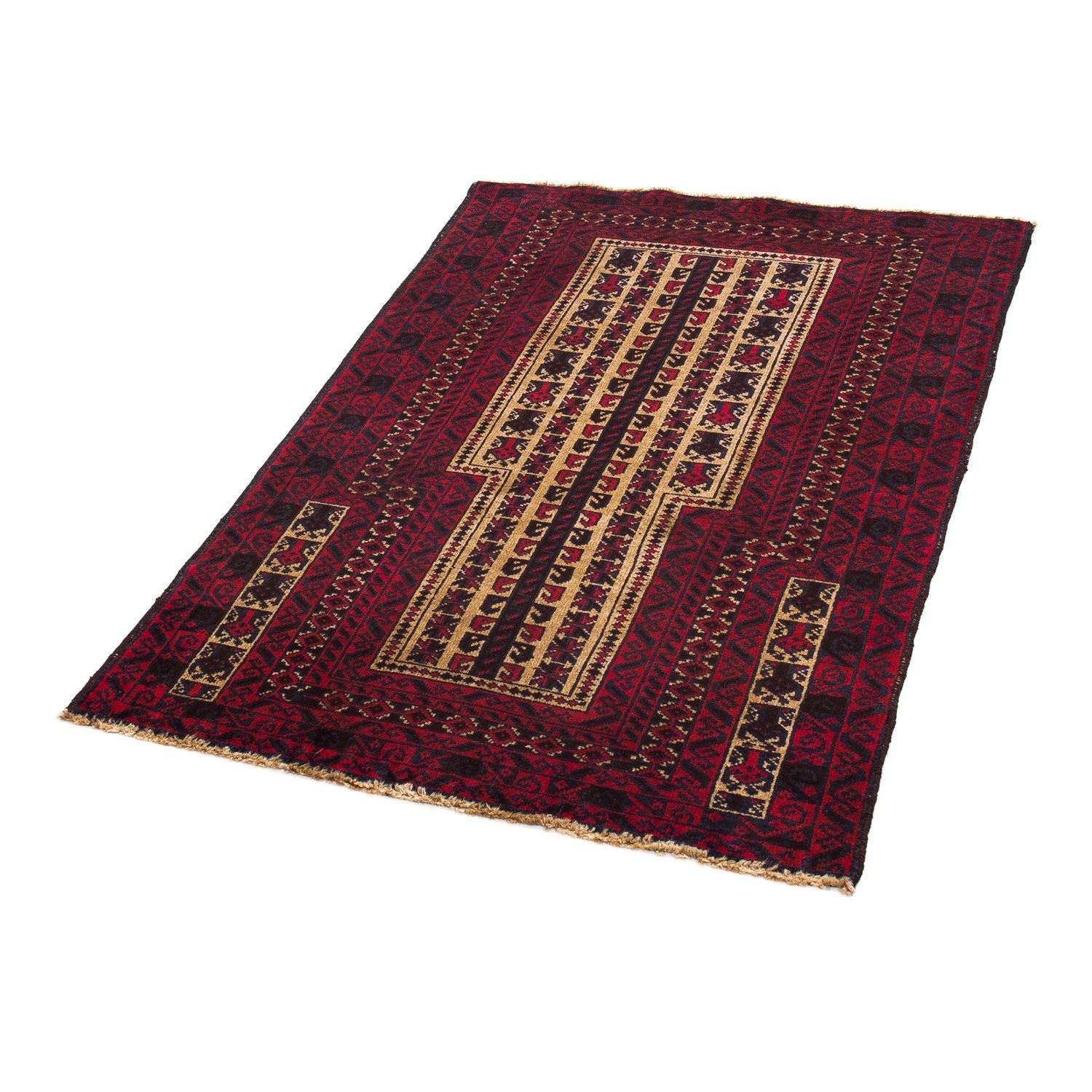 Alfombra Belutsch - 130 x 82 cm - rojo oscuro
