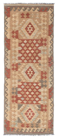 Alfombra de pasillo Alfombra Kelim - Oriental - 212 x 79 cm - marrón claro
