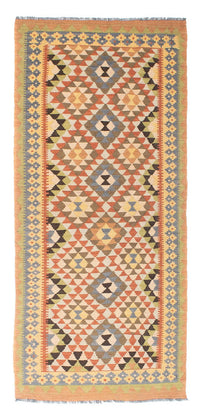 Alfombra de pasillo Alfombra Kelim - Oriental - 200 x 91 cm - marrón claro