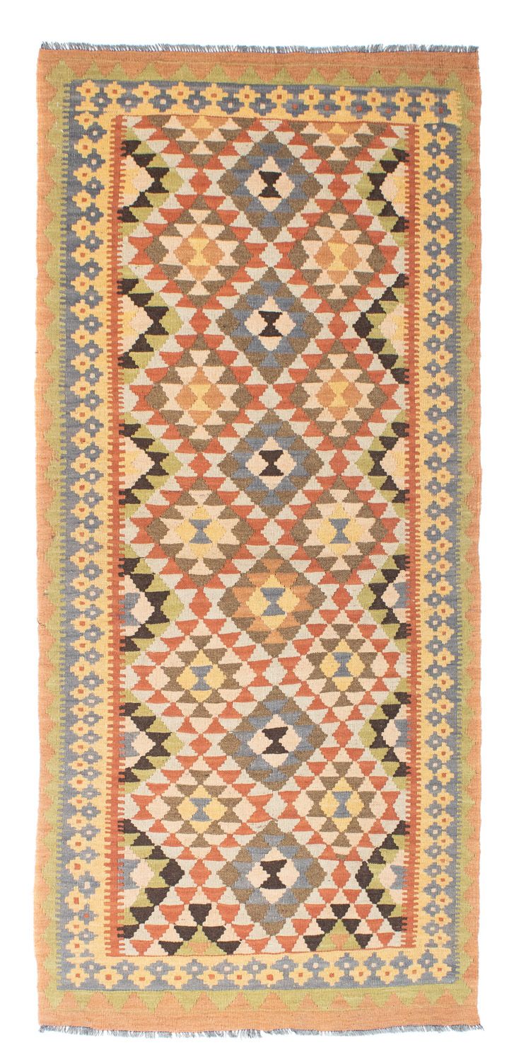Alfombra de pasillo Alfombra Kelim - Oriental - 200 x 91 cm - marrón claro