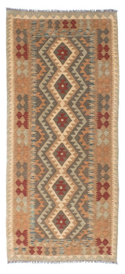Alfombra de pasillo Alfombra Kelim - Oriental - 192 x 83 cm - marrón claro