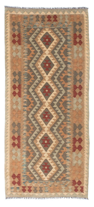 Alfombra de pasillo Alfombra Kelim - Oriental - 192 x 83 cm - marrón claro