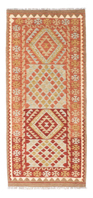 Alfombra de pasillo Alfombra Kelim - Oriental - 193 x 84 cm - rojo claro