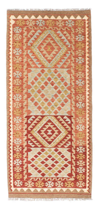 Alfombra de pasillo Alfombra Kelim - Oriental - 193 x 84 cm - rojo claro