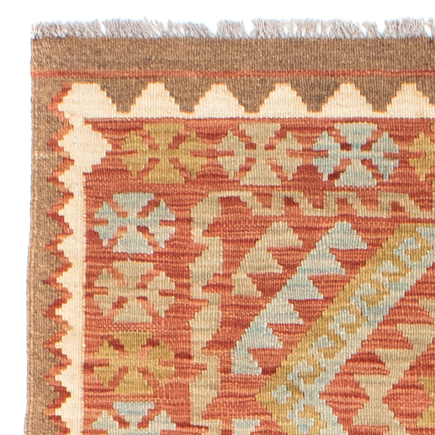 Alfombra de pasillo Alfombra Kelim - Oriental - 193 x 84 cm - rojo claro