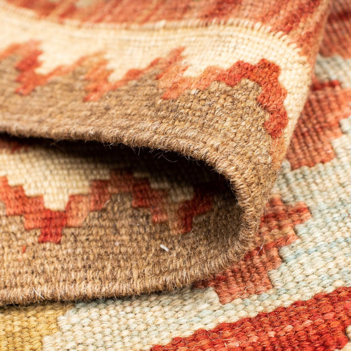 Alfombra de pasillo Alfombra Kelim - Oriental - 193 x 84 cm - rojo claro