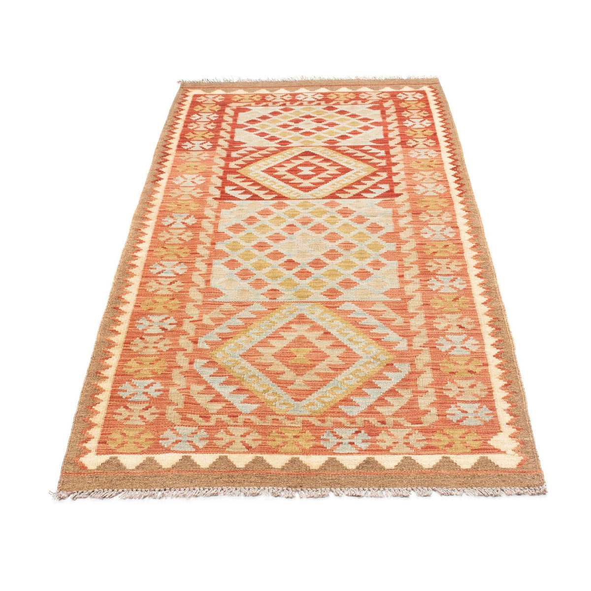 Alfombra de pasillo Alfombra Kelim - Oriental - 193 x 84 cm - rojo claro
