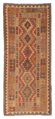 Alfombra de pasillo Alfombra Kelim - Oriental - 192 x 78 cm - marrón claro