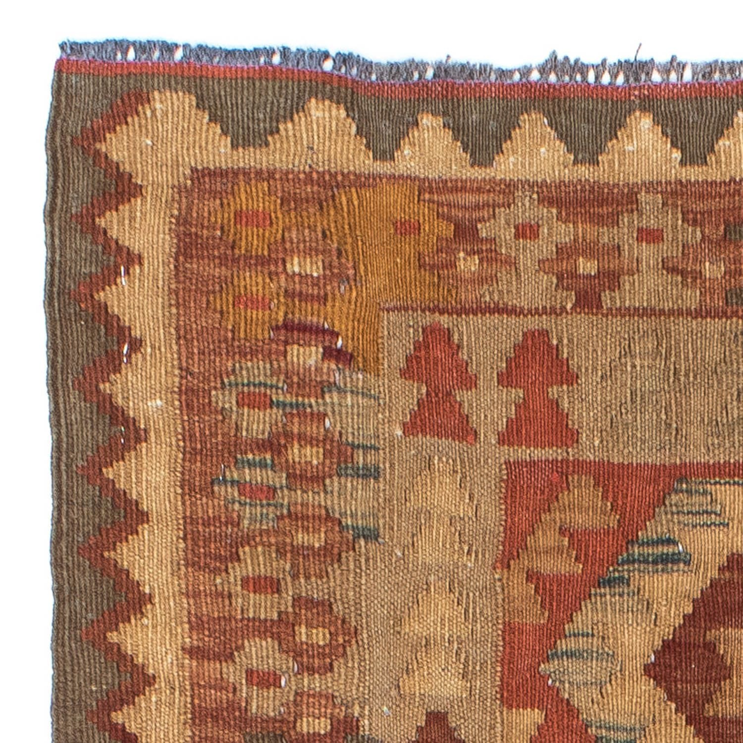Alfombra de pasillo Alfombra Kelim - Oriental - 192 x 78 cm - marrón claro