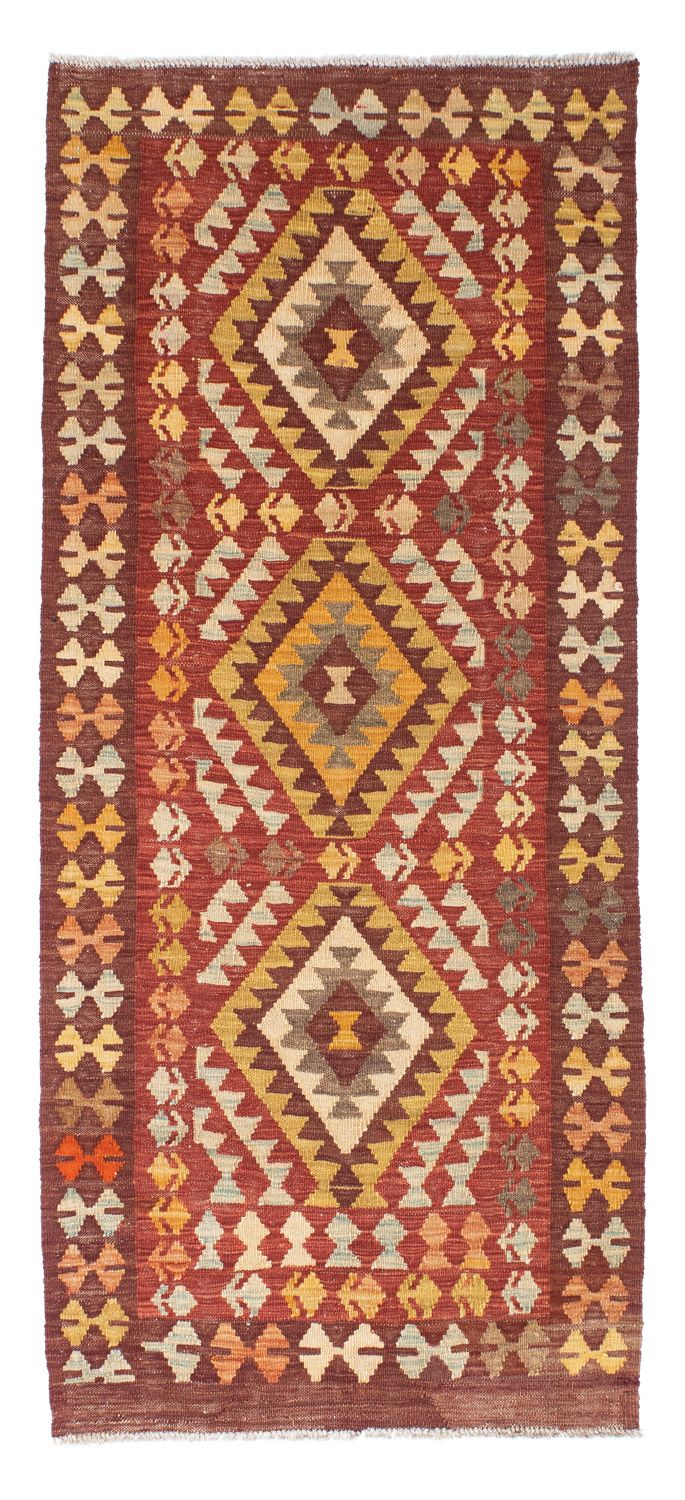 Alfombra de pasillo Alfombra Kelim - Oriental - 189 x 78 cm - rojo oscuro