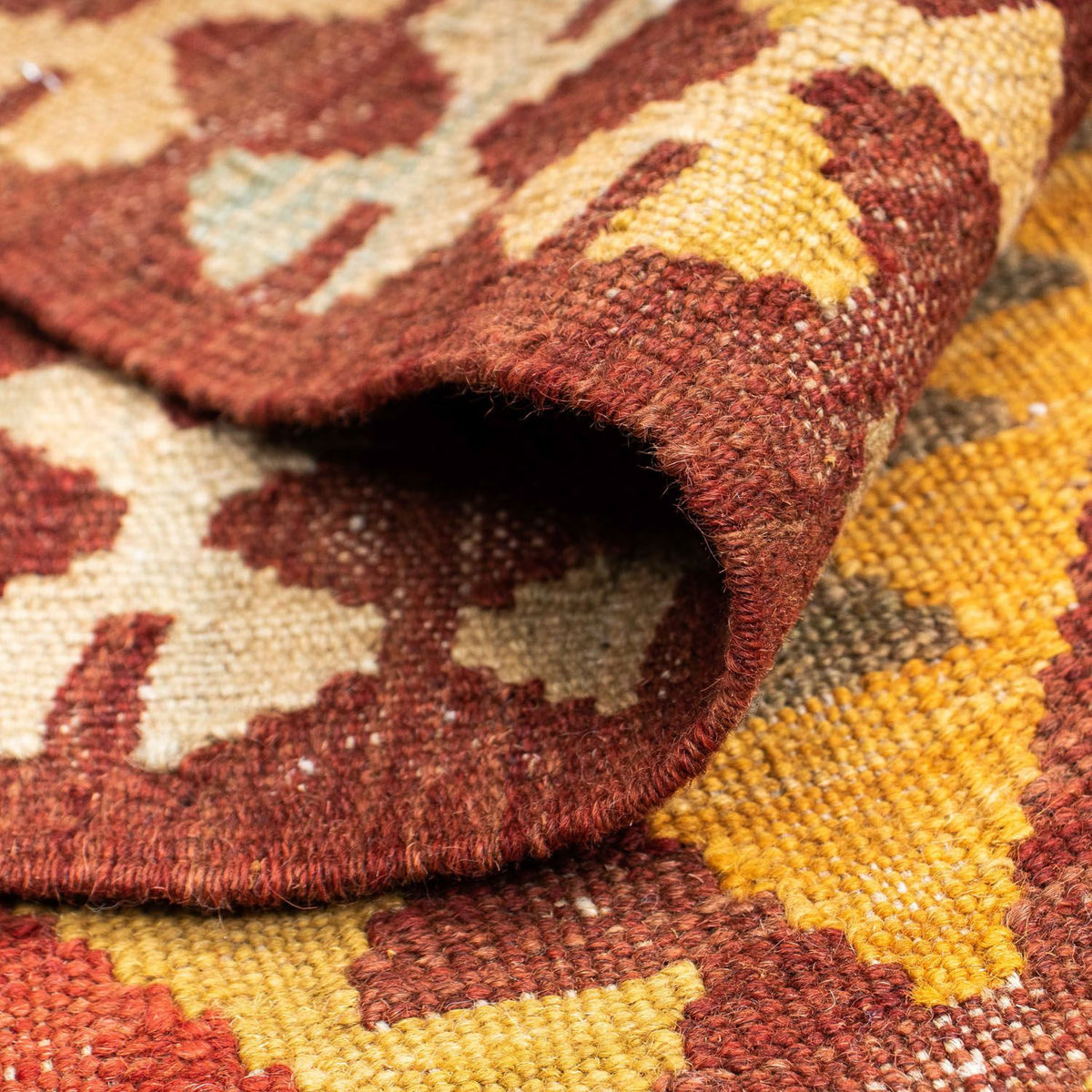 Alfombra de pasillo Alfombra Kelim - Oriental - 189 x 78 cm - rojo oscuro