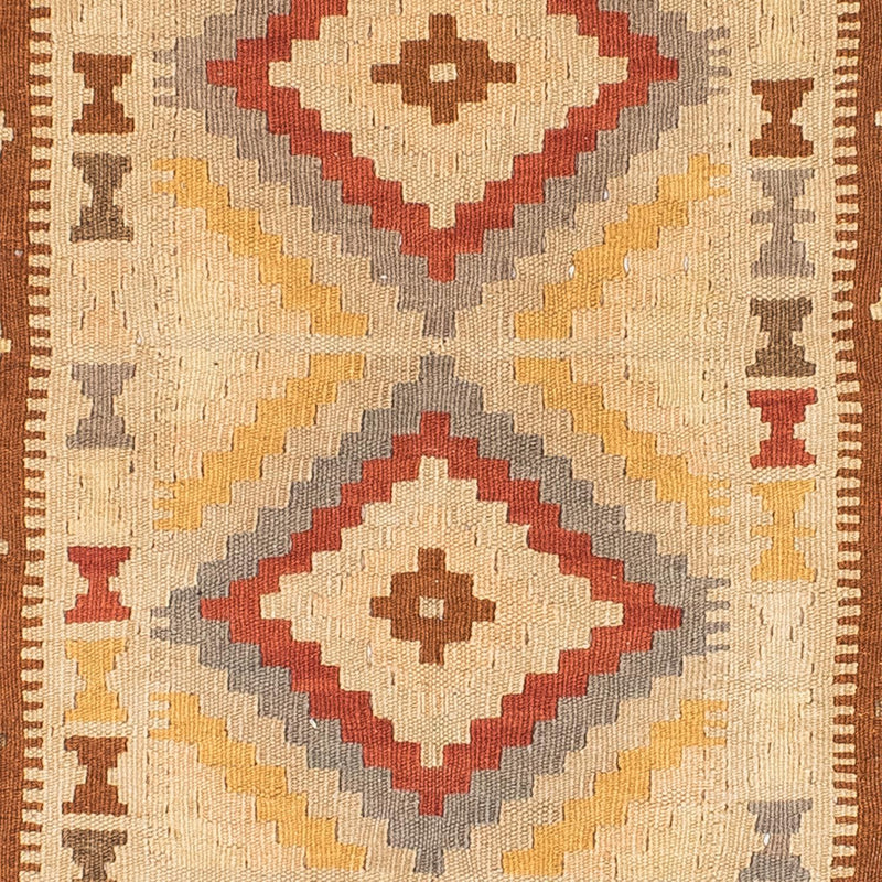 Alfombra de pasillo Alfombra Kelim - Oriental - 200 x 79 cm - marrón claro